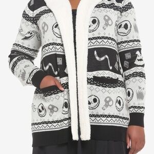 The Nightmare Before Christmas Hooded Sherpa Cardigan | Size 2X